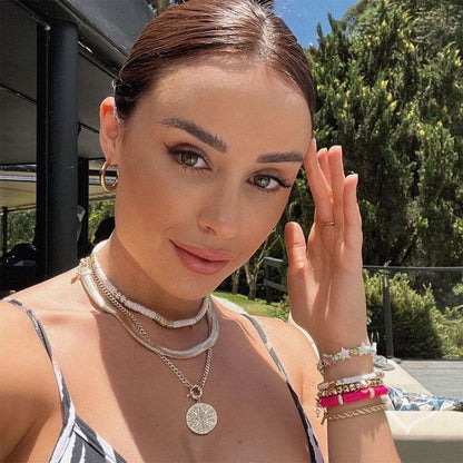 Choker Piuka Fernanda Malha Metal Larga Folheada a Ouro 18k