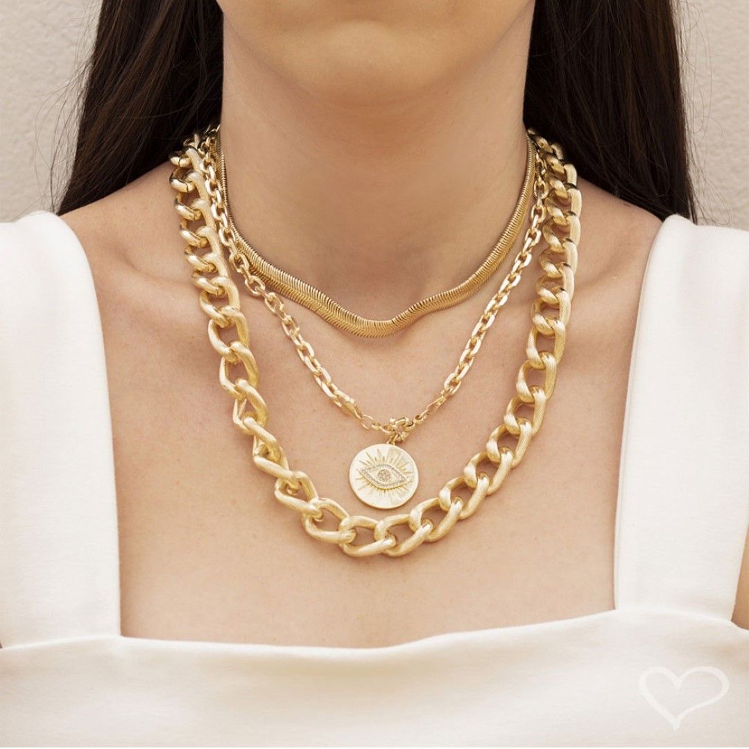 Choker Piuka Fernanda Malha Metal Larga Folheada a Ouro 18k
