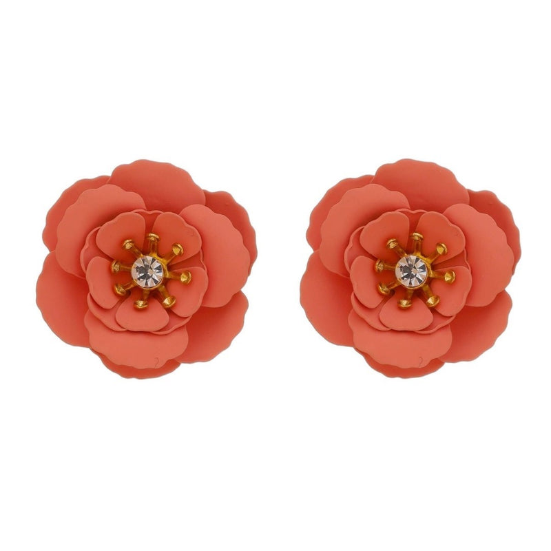 Brinco de Flor Peônia Rose