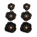 Brinco de Flor Malva Preto