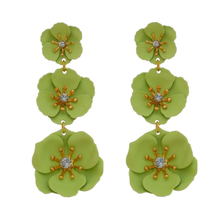 Brinco de Flor Malva Verde