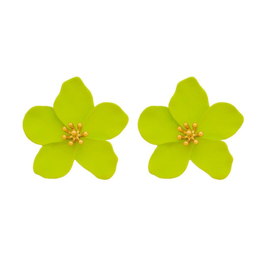 Brinco Piuka Flor Jasmim Verde