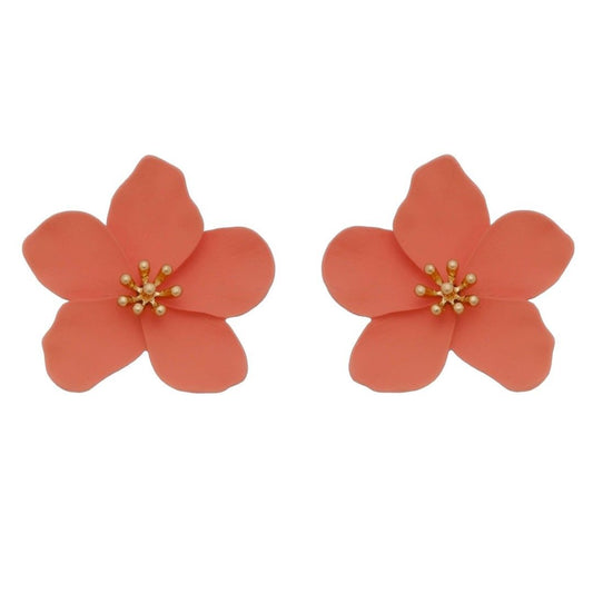 Brinco Piuka Flor Jasmim Rosa Antigo