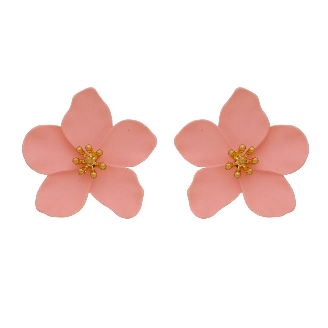 Brinco Piuka Flor Jasmim Rosa