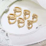 Trio de Brincos Argolinhas Laurie Cruz Zircônias Folheado a Ouro 18k