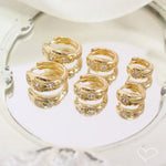 Trio de Brincos Argolinhas Cacá Estrelas Zircônias Folheado a Ouro 18k