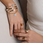 Bracelete Piuka July Olho Grego Folheado a Ouro 18k