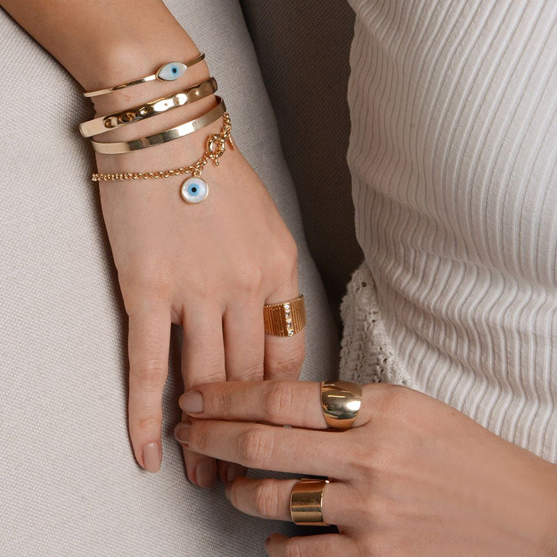 Bracelete Piuka July Olho Grego Folheado a Ouro 18k