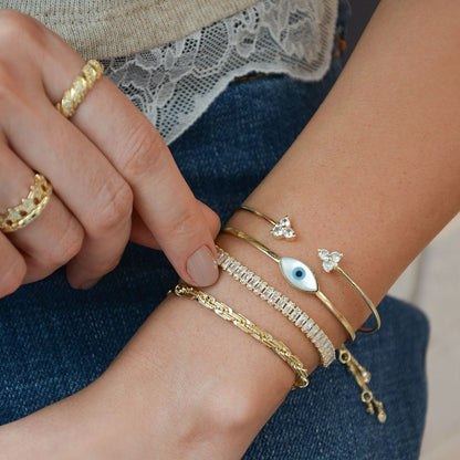 Bracelete Piuka July Olho Grego Folheado a Ouro 18k
