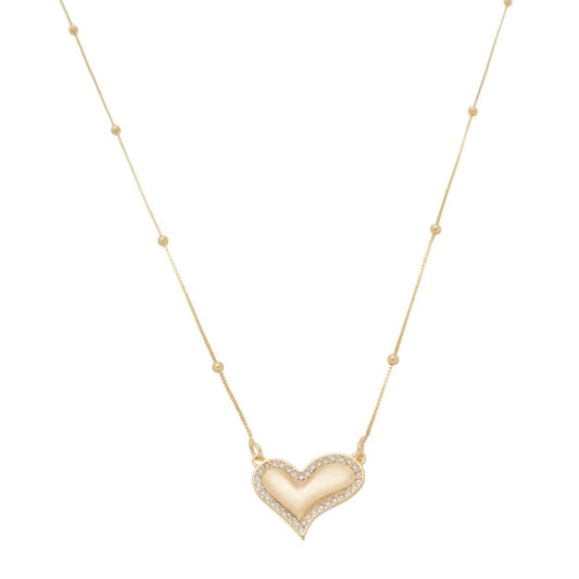 Colar de Coração Folheado a Ouro 18k