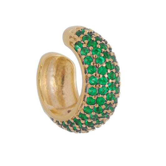 Piercing de Encaixe Piuka Tainá 5 Fileiras Zircônias Esmeralda Folheado a Ouro 18k
