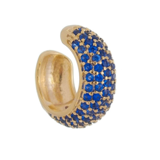 Piercing de Encaixe Piuka Tainá 5 Fileiras Zircônias Safira Folheado a Ouro 18k