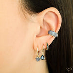 Piercing de Encaixe Piuka Tainá 5 Fileiras Zircônias Safira Folheado a Ouro 18k