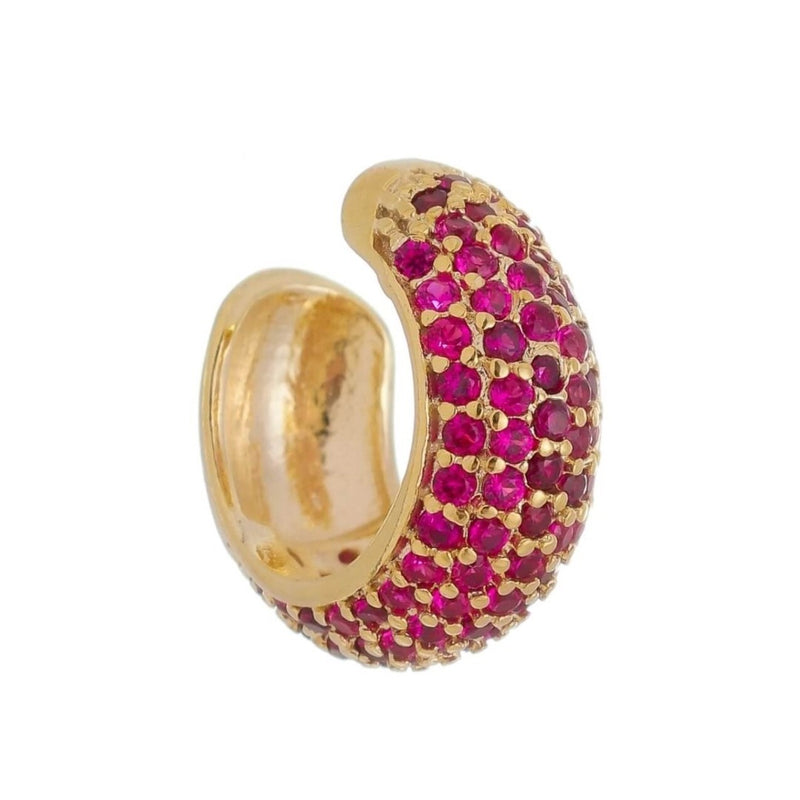 Piercing de Encaixe Piuka Tainá 5 Fileiras Zircônias Pink Folheado a Ouro 18k