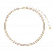 Choker Piuka Taylor Pequena Zircônias Baguete Cristal Folheado a Ouro 18k