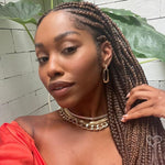 Choker Piuka Taylor Pequena Zircônias Baguete Cristal Folheado a Ouro 18k