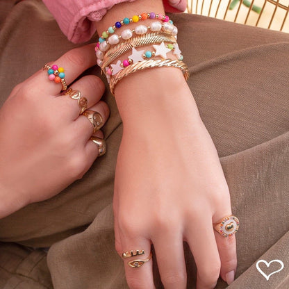 Pulseira Folheada a Ouro 18k Malha Metal Larga Fernanda