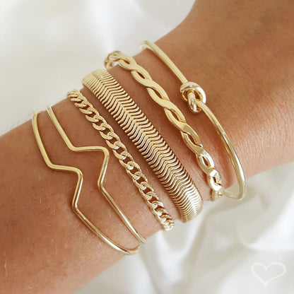 Pulseira Folheada a Ouro 18k Malha Metal Larga Fernanda