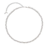 Colar Curto Celina Riviera Zircônias Gota Cristal Folheado em Ródio Branco