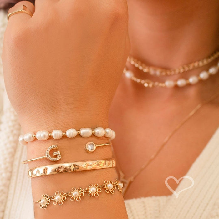 Bracelete Feminino Folheado a Ouro 18k Trabalhado Elise