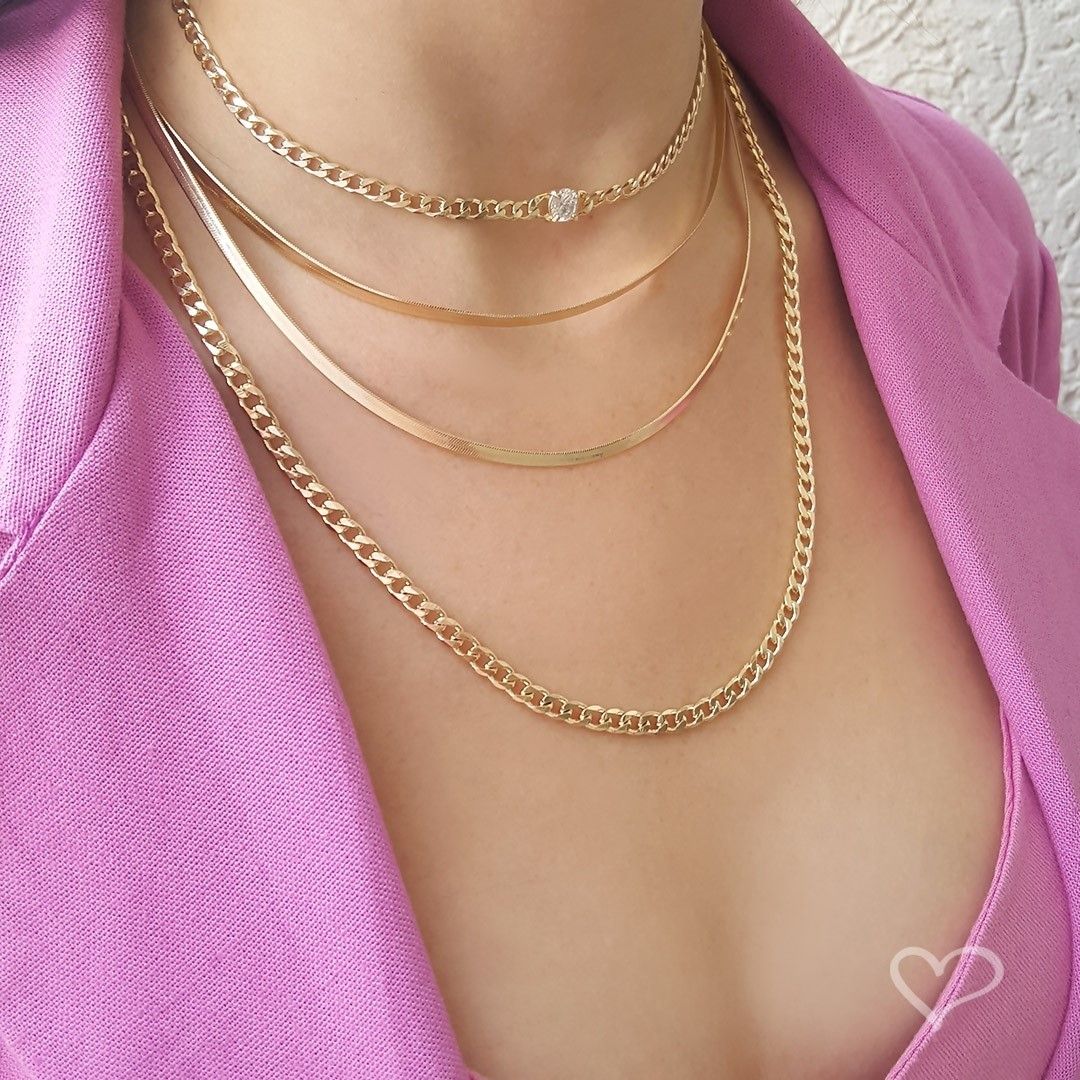 Colar Longo Margo Elos Folheado a Ouro 18k
