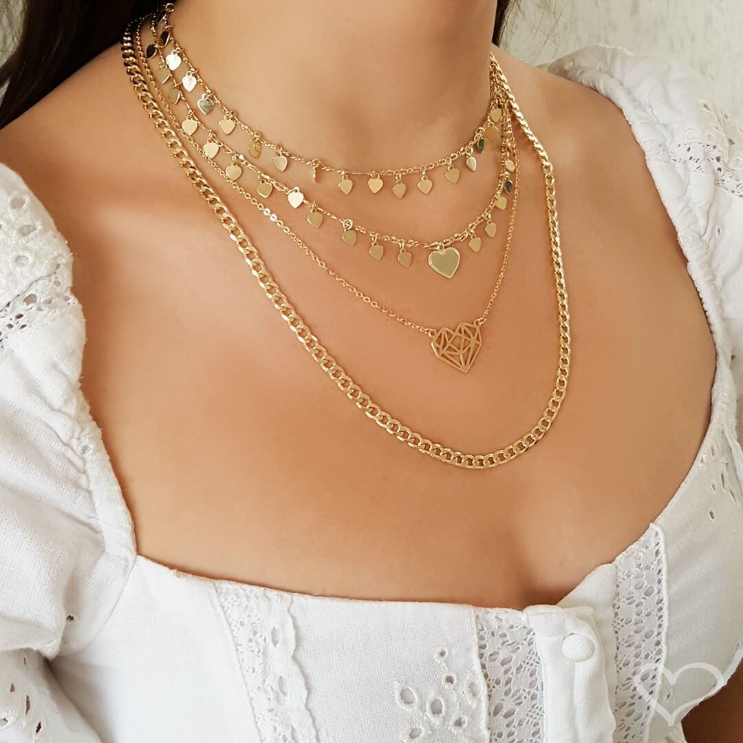 Colar Longo Margo Elos Folheado a Ouro 18k