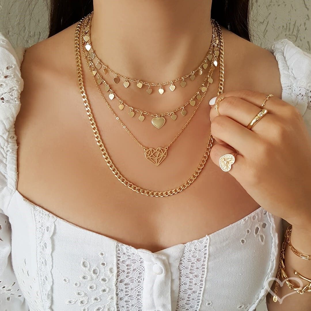 Colar Longo Margo Elos Folheado a Ouro 18k