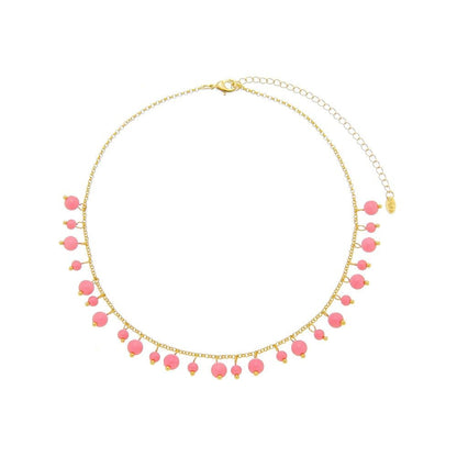 Choker Piuka Luara Murano Rosa Folheado a Ouro 18k