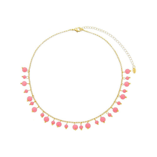 Choker Piuka Luara Murano Rosa Folheado a Ouro 18k