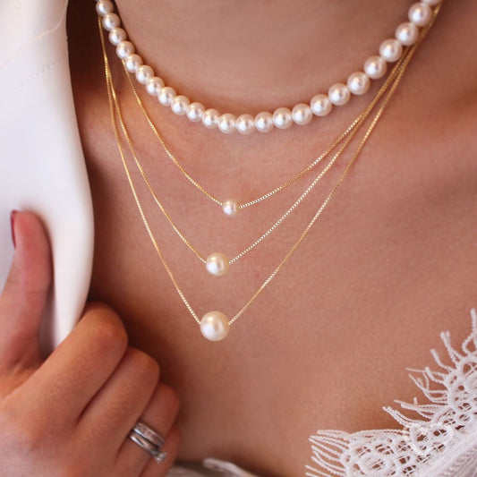 Colar Piuka 3 Voltas Ana Luiza Pérolas Folheado a Ouro 18k