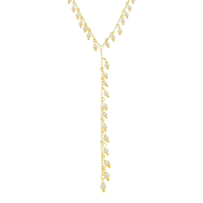 Colar Gravatinha Ely Pérolas Folheado a Ouro 18k