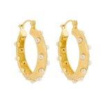 Brinco de Argola Manuela Pérolas Folheado a Ouro 18k