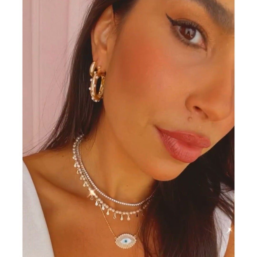Brinco de Argola Manuela Pérolas Folheado a Ouro 18k