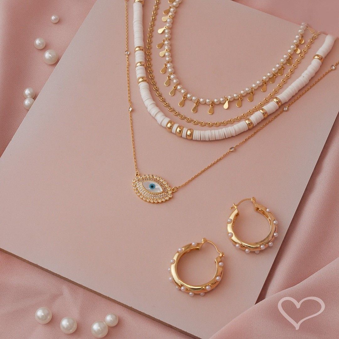 Brinco de Argola Manuela Pérolas Folheado a Ouro 18k