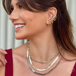 Choker Piuka Vittoria 2 Voltas Malha Metal Folheada a Ouro 18k e Folheada em Ródio Branco