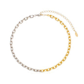 Choker Piuka Mônica Dua Elos Folheada a Ouro 18k e Folheada em Ródio Branco