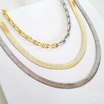 Choker Piuka Mônica Dua Elos Folheada a Ouro 18k e Folheada em Ródio Branco