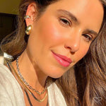 Choker Piuka Mônica Dua Elos Folheada a Ouro 18k e Folheada em Ródio Branco