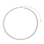 Choker Malha Metal Fina  Folheado em Ródio Branco Fernanda