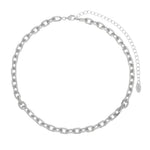 Choker Piuka Mônica Dua Elos Folheada em Ródio Branco