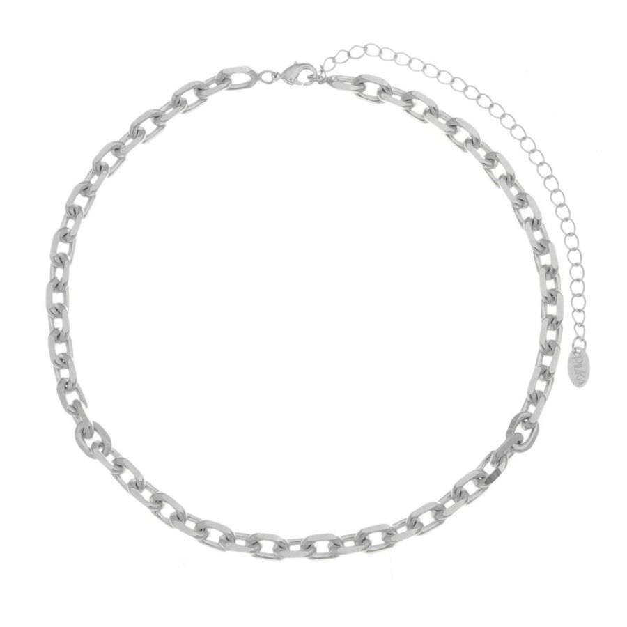 Choker Piuka Mônica Dua Elos Folheada em Ródio Branco