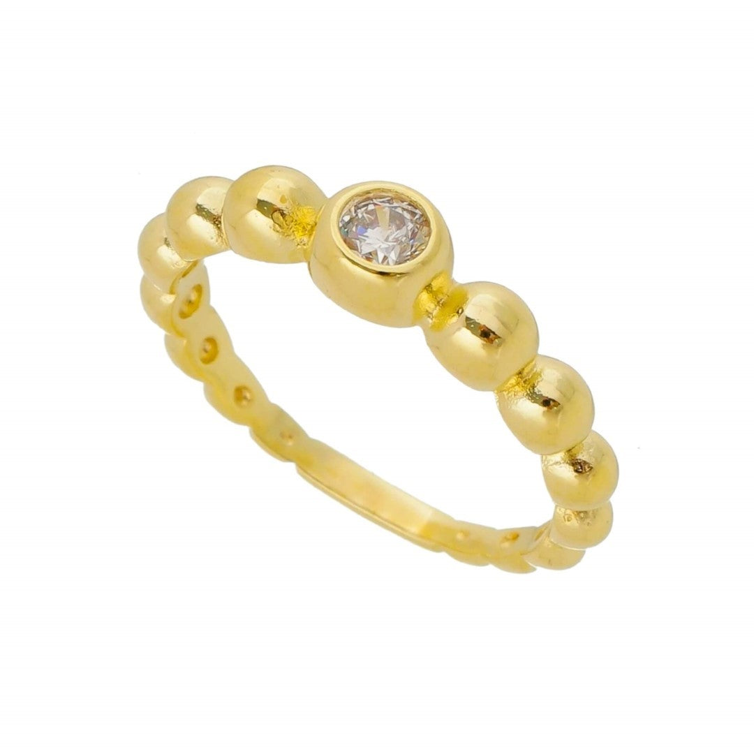 Anel Folheado a Ouro 18k Zircônia Cristal Florine