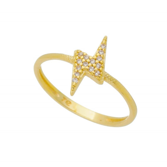 Anel Folheado a Ouro 18k Zircônias Cassie Raio