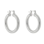 Brinco de Argola Tubo Nana M Folheado em Ródio Branco