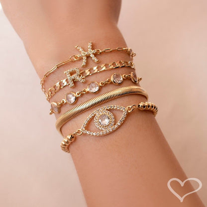 Pulseira Folheada a Ouro 18k Malha Metal Fina Fernanda