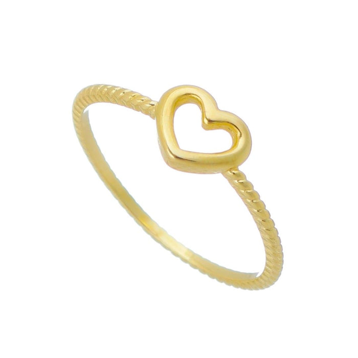 Anel de Coração Vazado Folheado a Ouro 18k Amelie