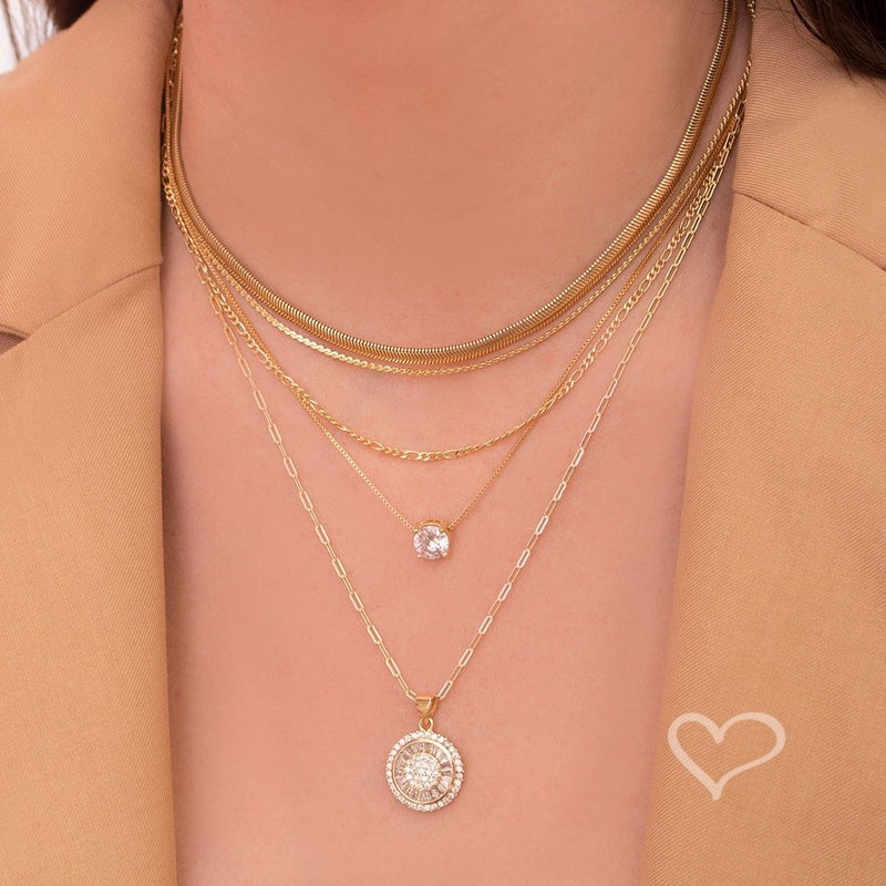 Colar Ponto de Luz Lavínia Zircônia Folheado a Ouro 18k