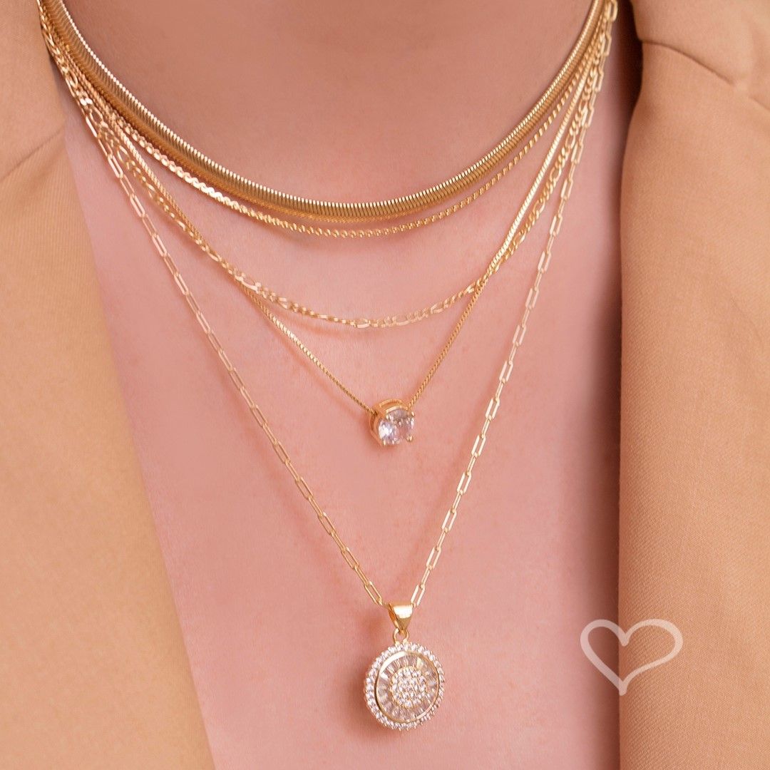 Colar Ponto de Luz Lavínia Zircônia Folheado a Ouro 18k