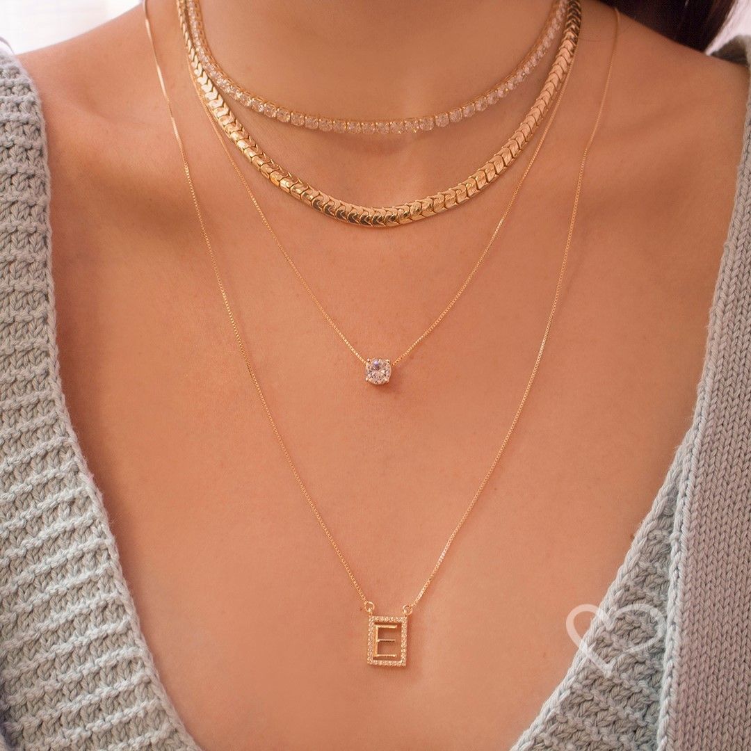 Colar Ponto de Luz Lavínia Zircônia Folheado a Ouro 18k