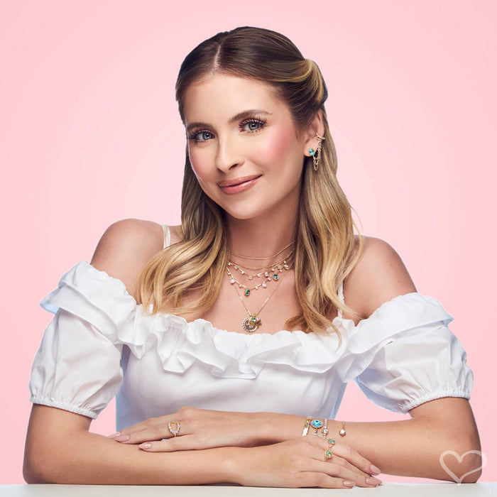 Anel de Coração Folheado a Ouro 18k Acqua Zircônia Kathy